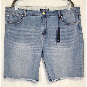 U.S. Polo Assn. Light Wash Raw Hem Premium Denim Shorts Womens Size 20 NWT